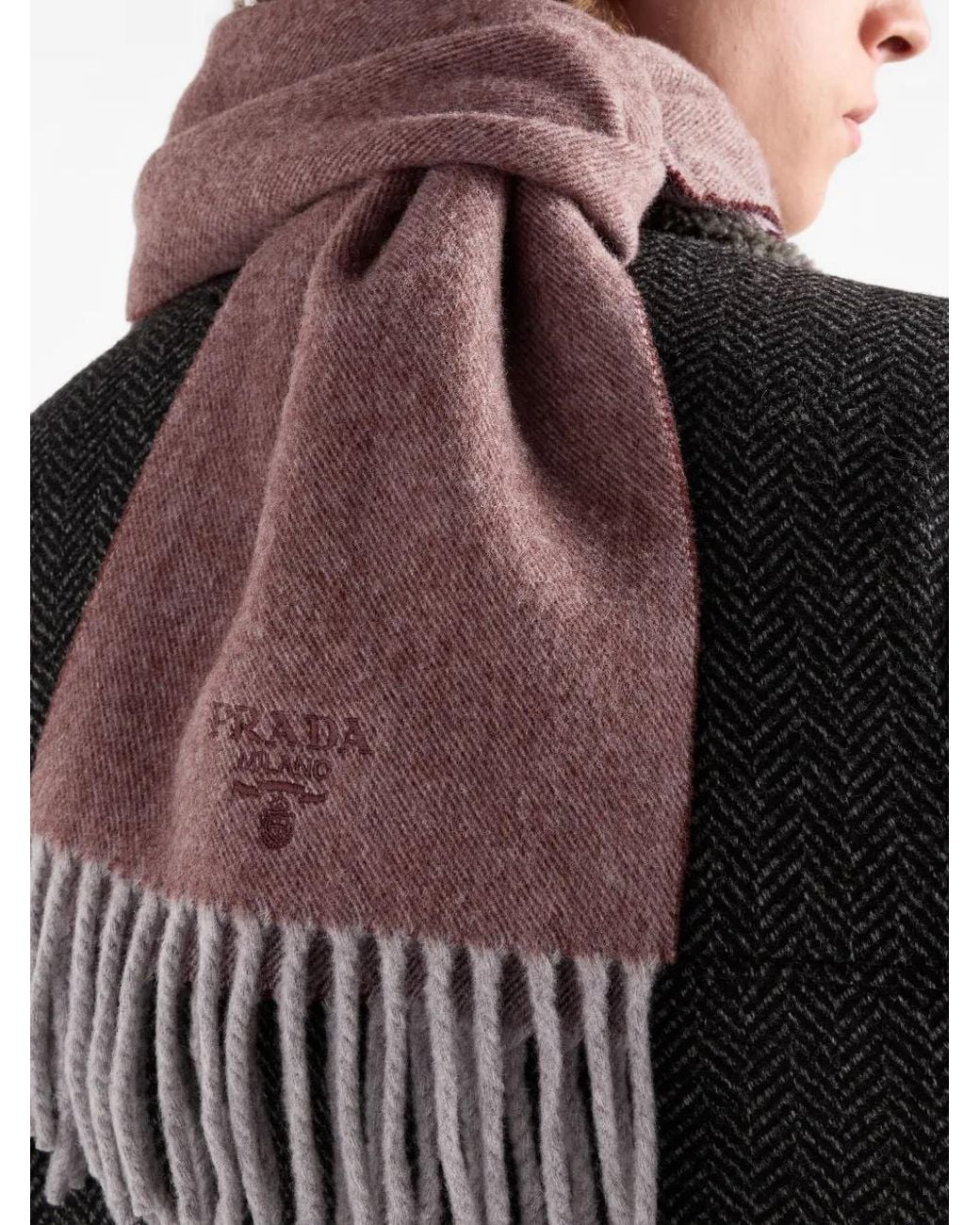 Prada Purple Écharpe À Logo Brodé for men
