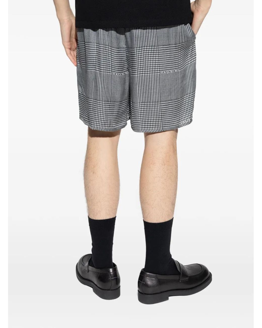 Balmain Shorts Mit Hahnentrittmuster in Gray für Herren
