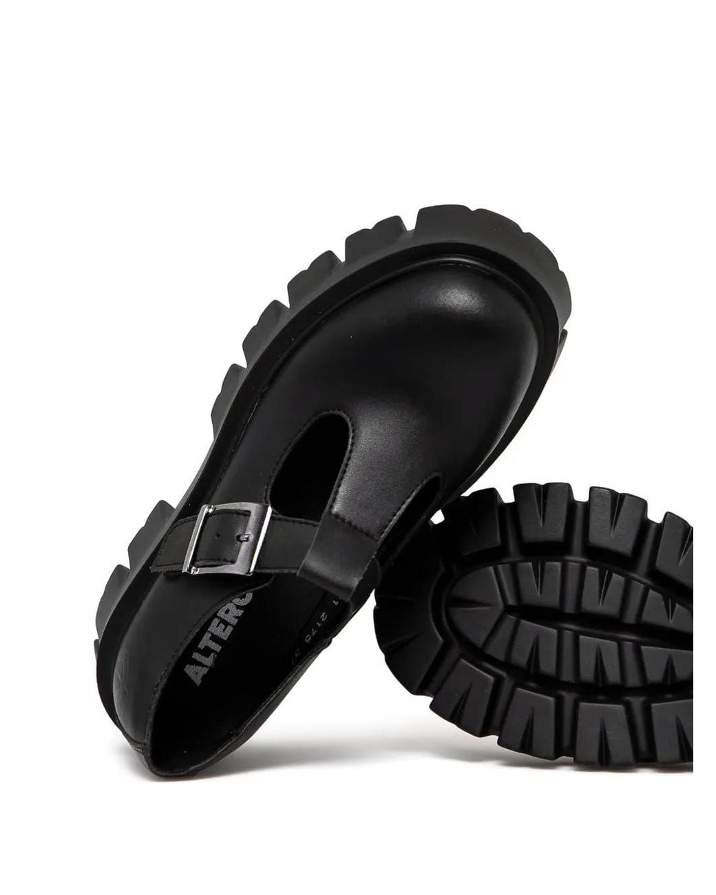 Altercore Black Buckle-Fastening Chunky-Sole Shoes