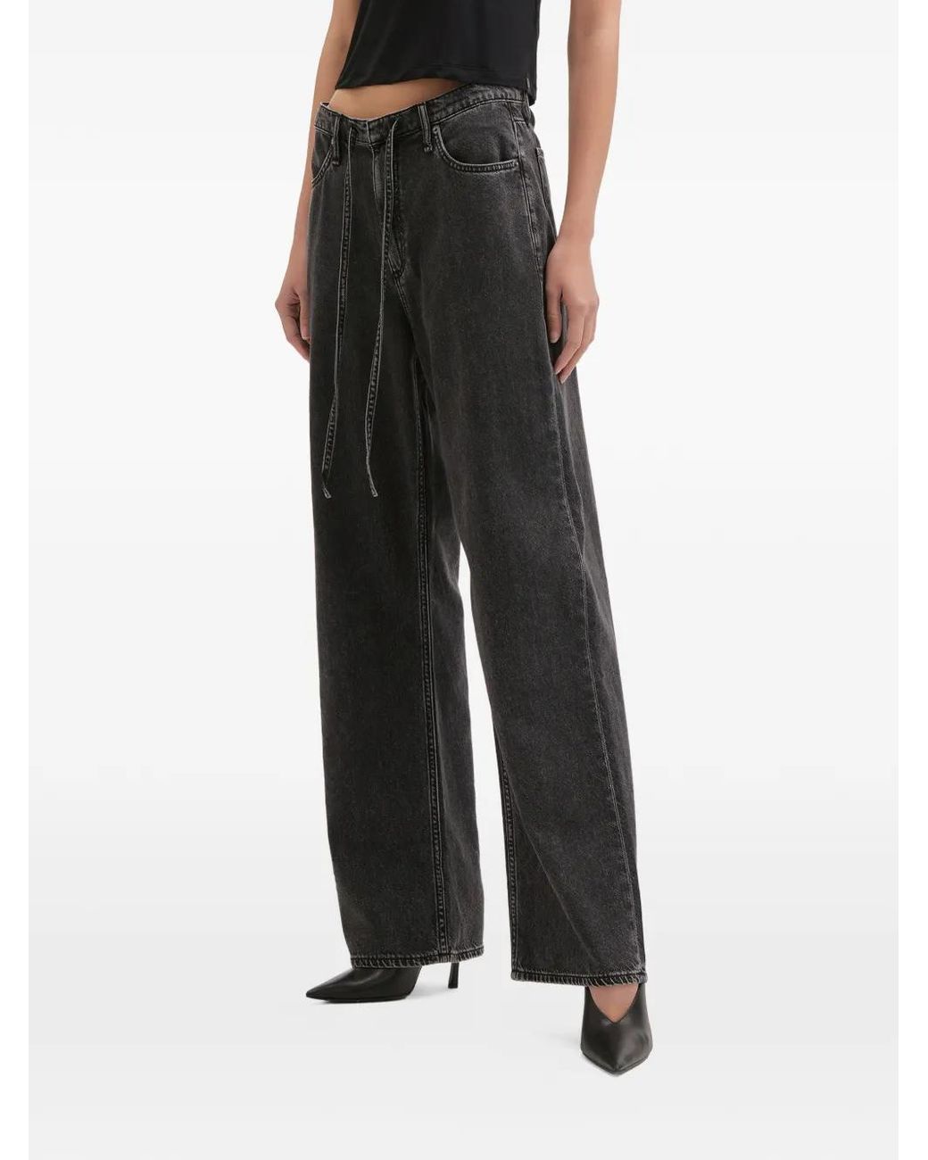 Rag & Bone Black Drawstring-Waist Jeans