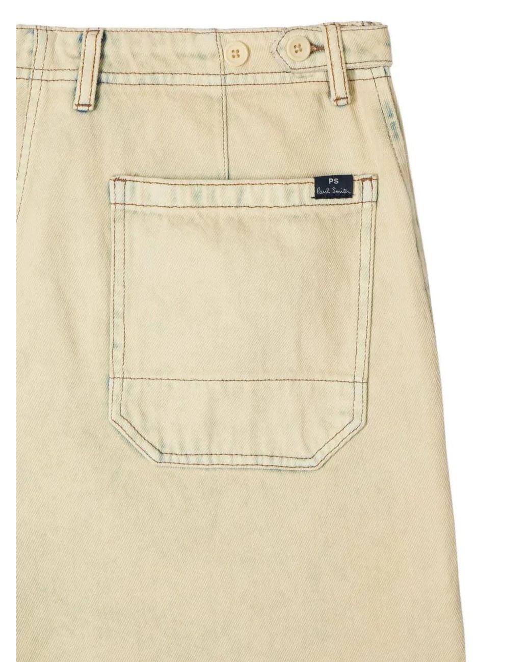 Paul Smith Natural Bleach-Wash Denim Shorts for men