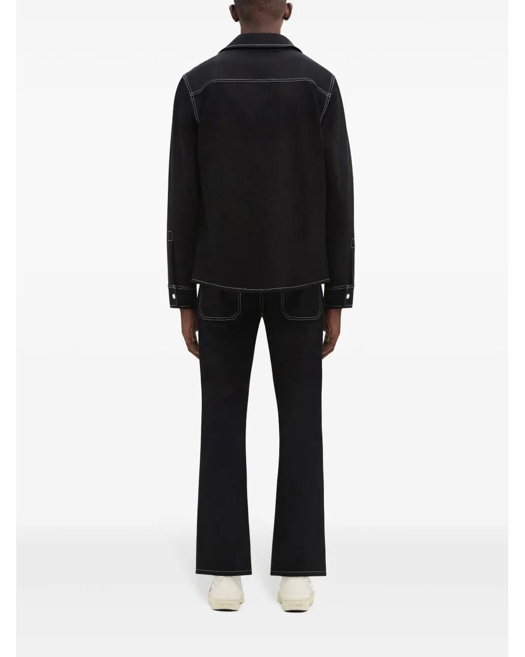 Courreges Black Low-Rise Bootcut Jeans for men
