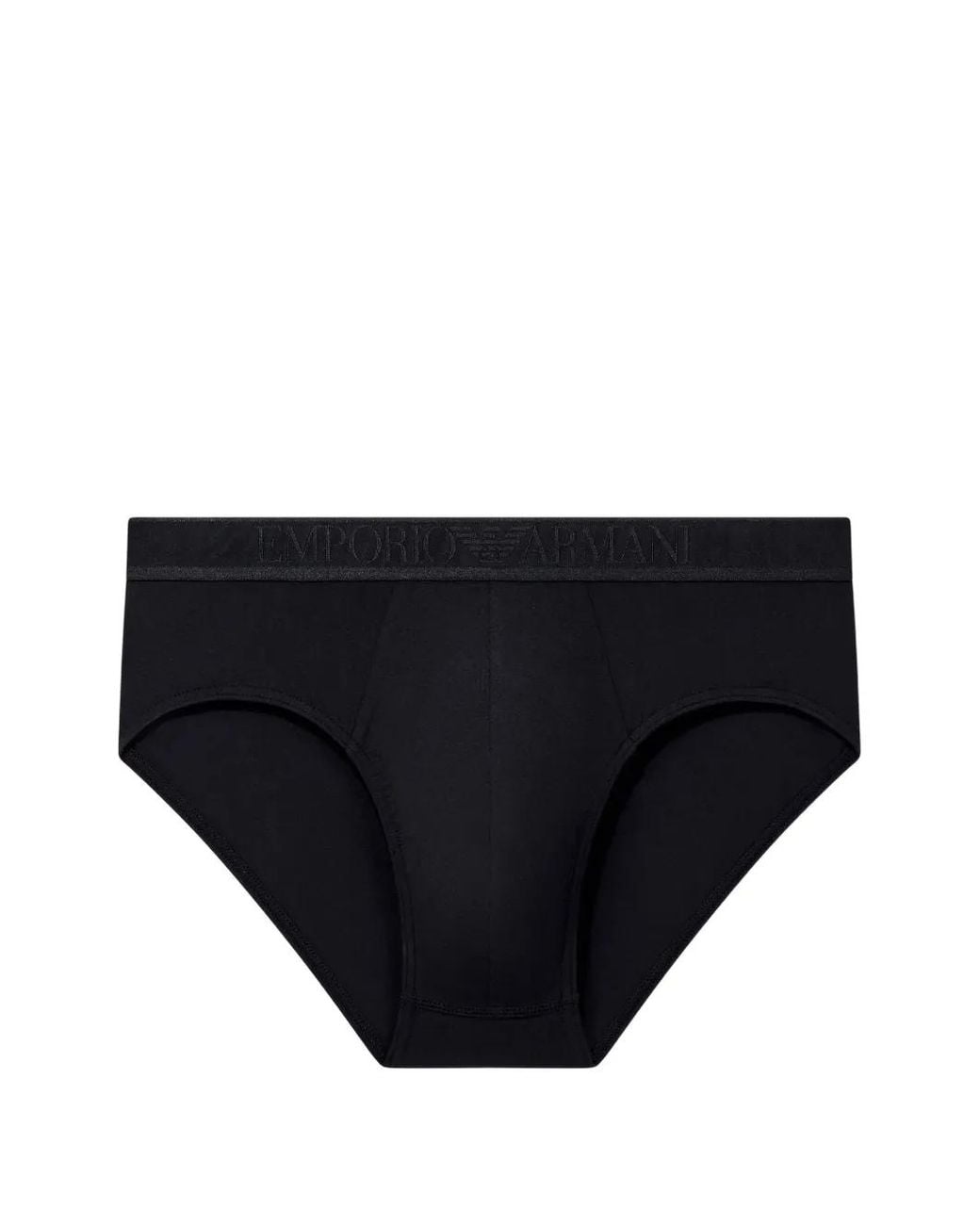 EA7 Black Logo-Waistband Briefs for men