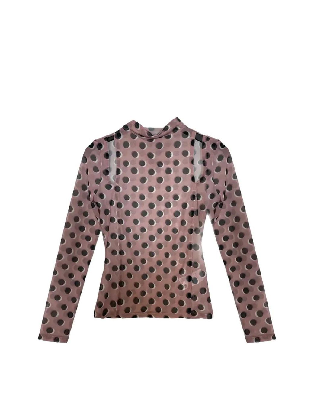 HUGO Purple Polka-Dot Cut-Out Top