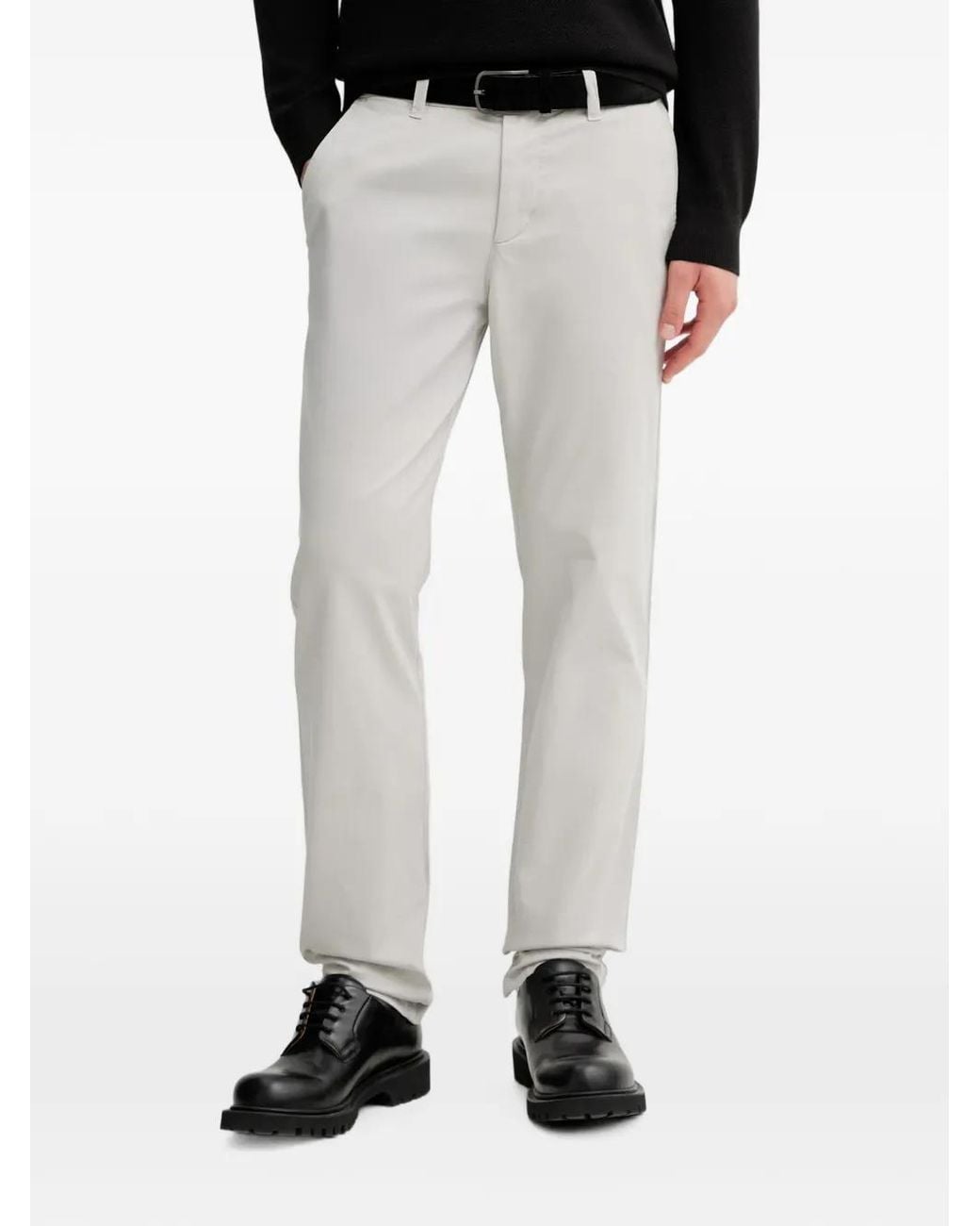 Marc O' Polo White Logo-Embroidered Chino Trousers for men
