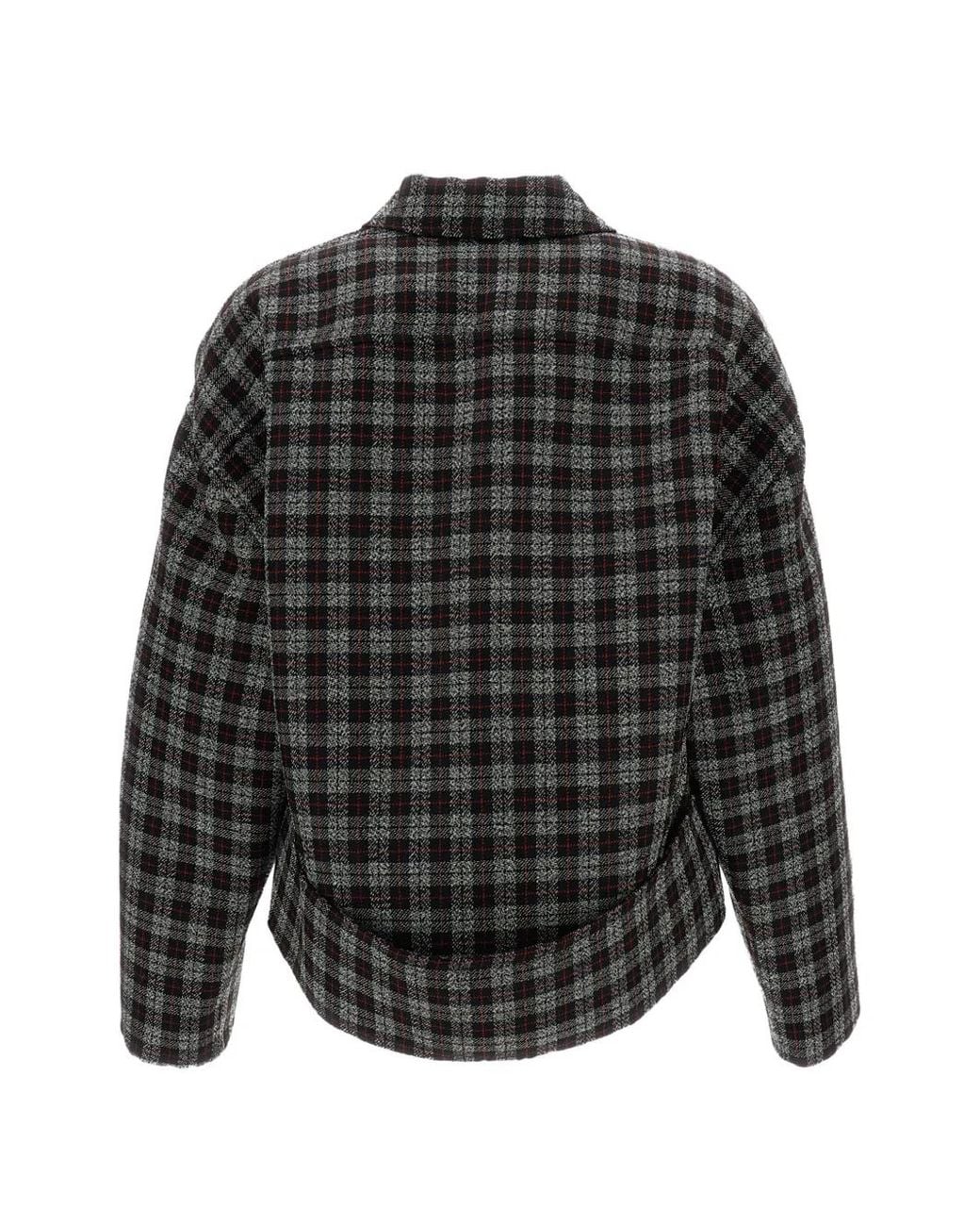 Marni Black Check-Pattern Zip-Up Jacket