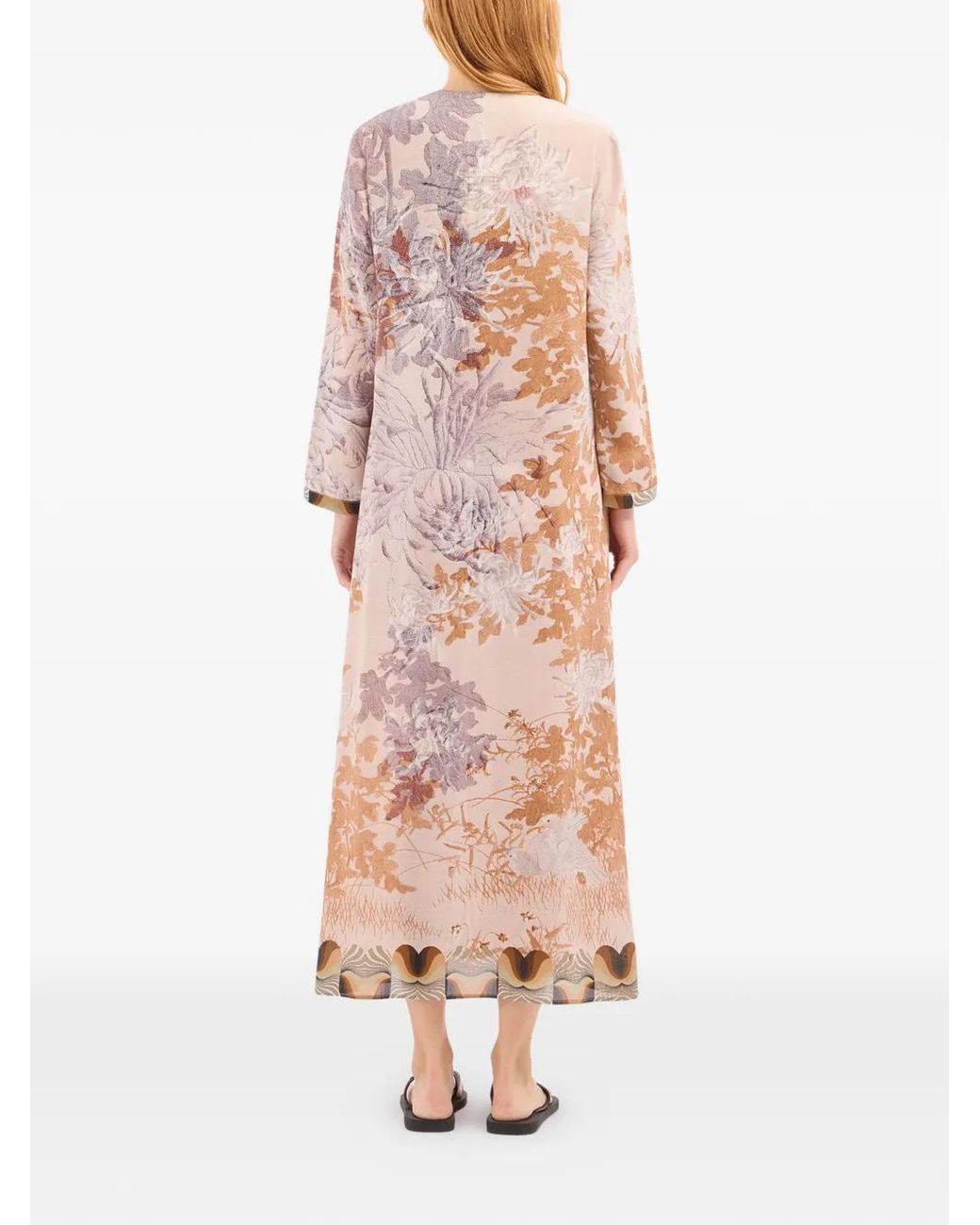 Pierre Louis Mascia White Brule Floral A-Line Midi Dress