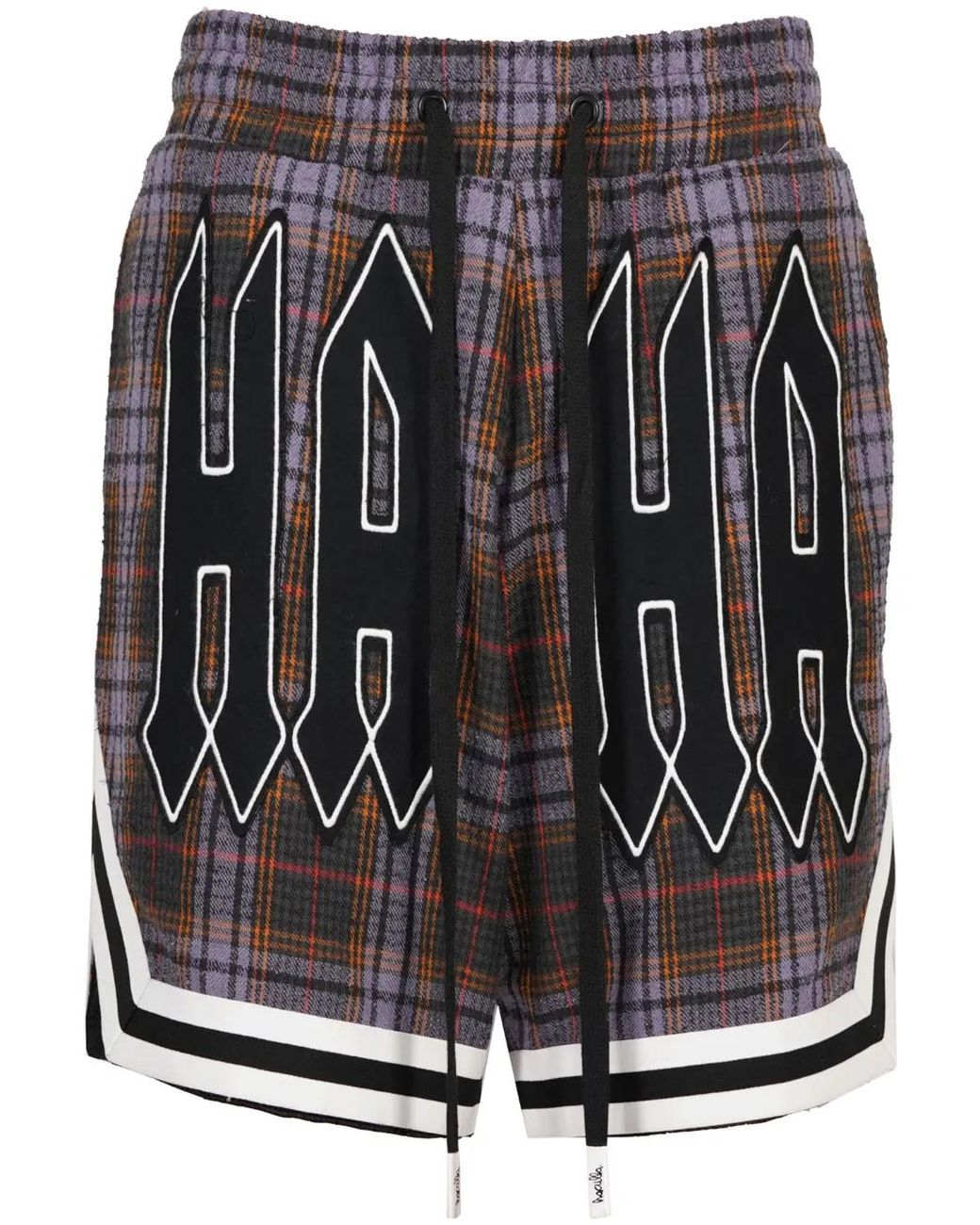 Haculla Black Praising Plaid Basketball Shorts for men