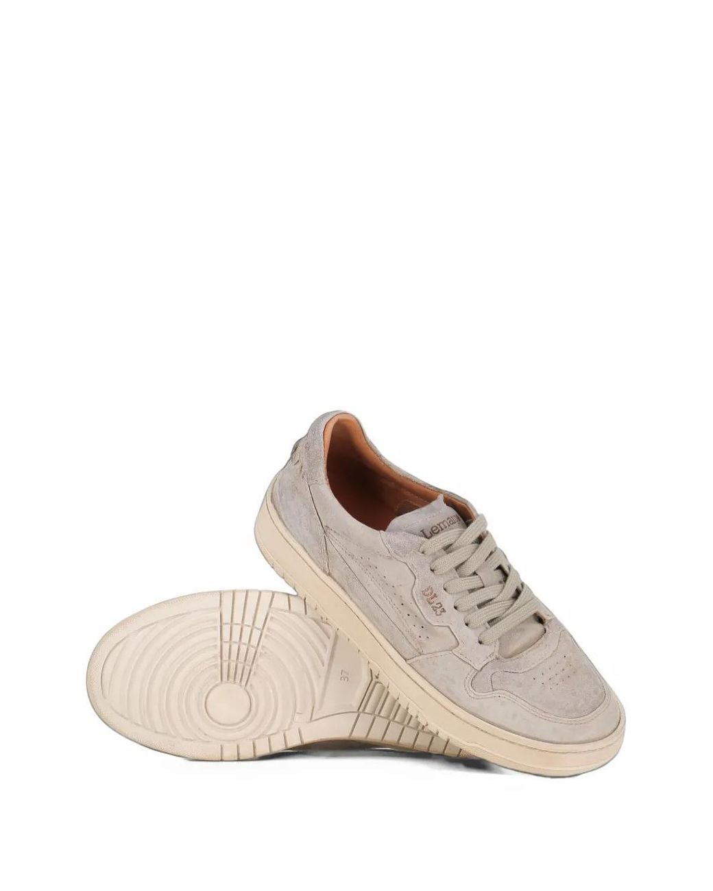 LEMARGO Natural Panelled Lace-Up Sneakers