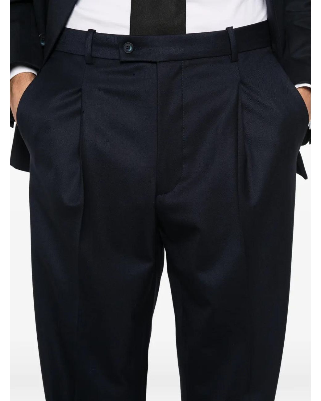 MEDEA Blue Pleated-Front Trousers for men