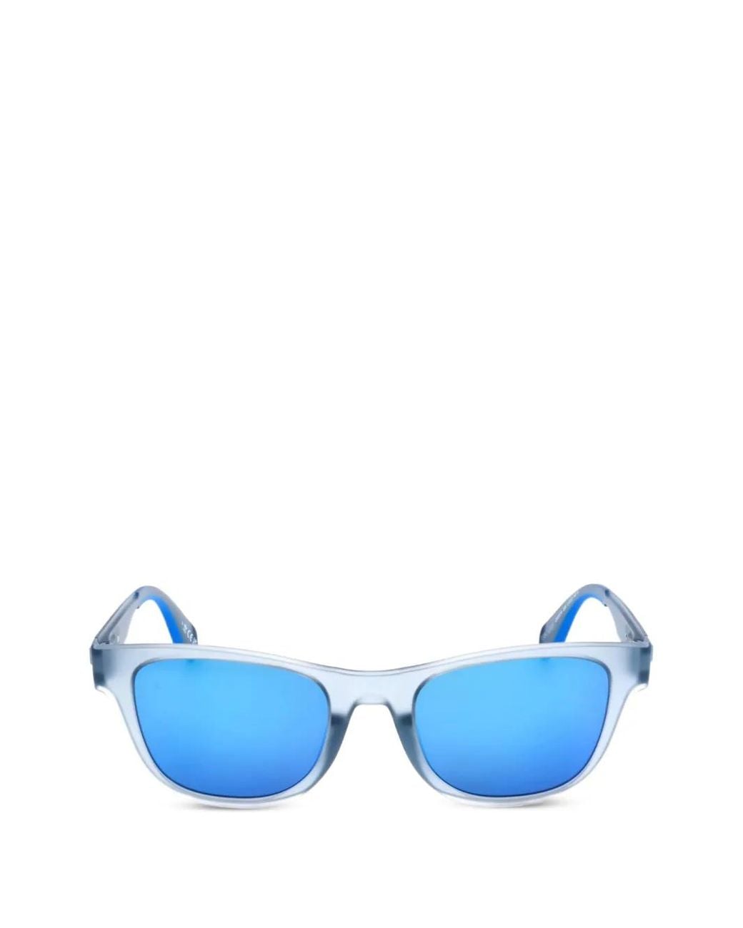 Adidas Blue Rectangle-Frame Sunglasses