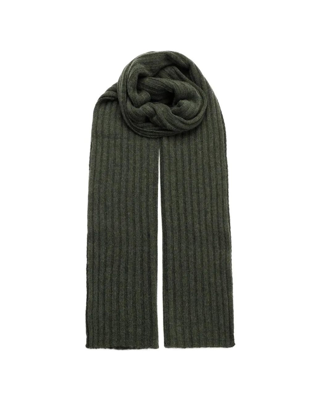 Al Duca D'aosta Green Ribbed Cashmere Scarf for men