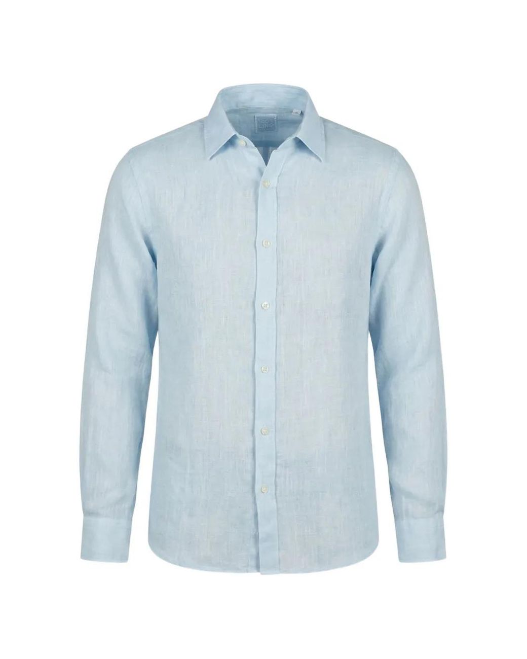120% Lino Blue Long-Sleeve Shirt for men