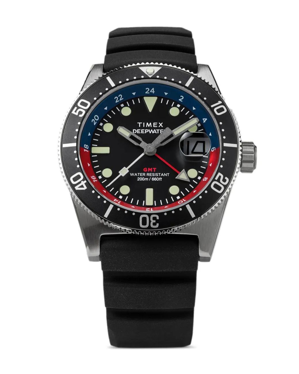 Timex Black Deepwater Reef 200 Gmt for men