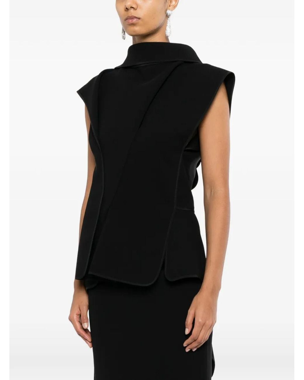 Maticevski Black Bluse Mit Einsätzen