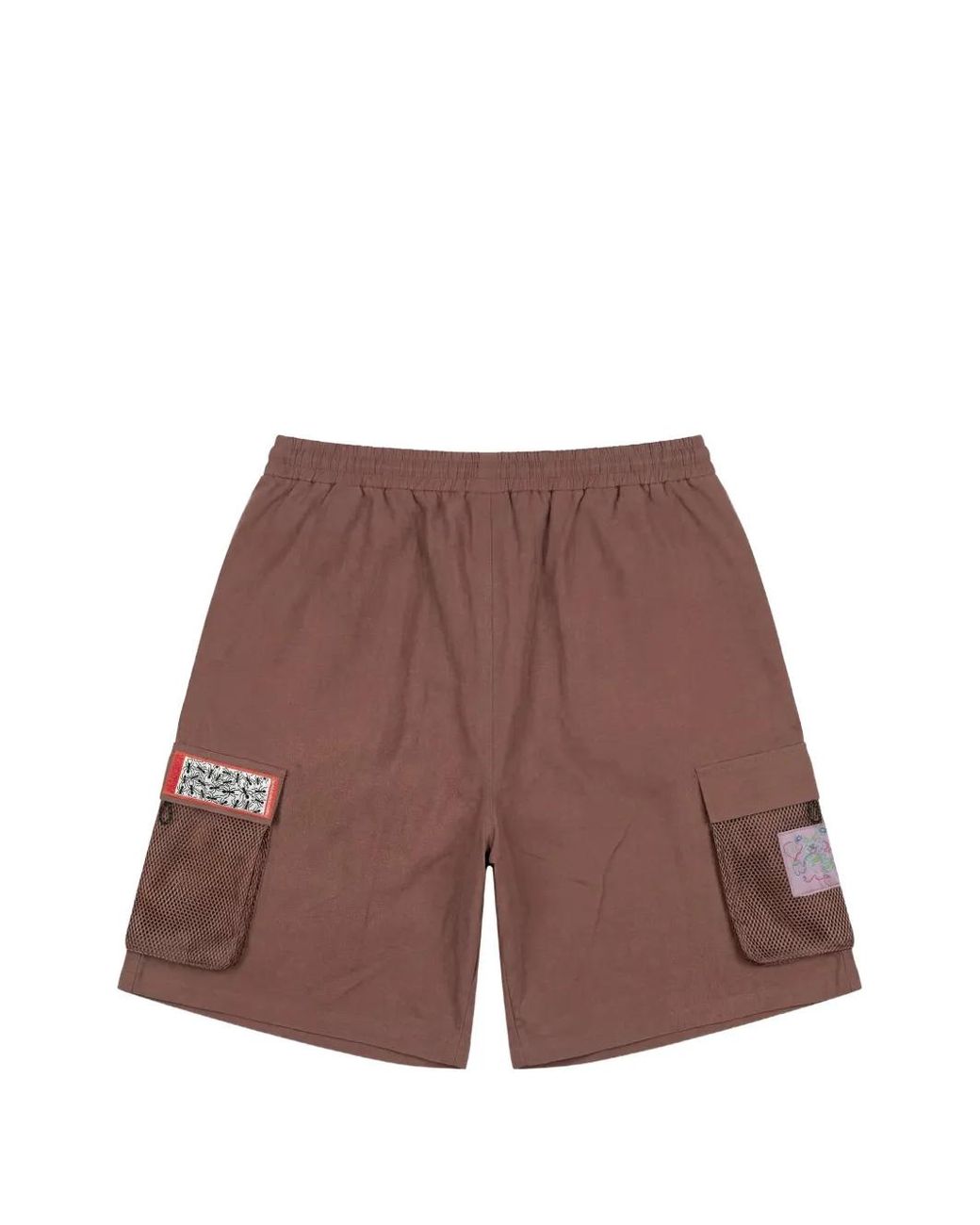 PAS DE MER Purple Caterpillar Mesh-Pocket Cotton Cargo Shorts for men