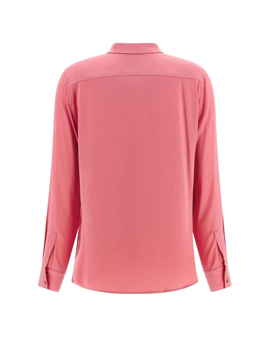 Max Mara Pink Silk Concealed-Button Shirt
