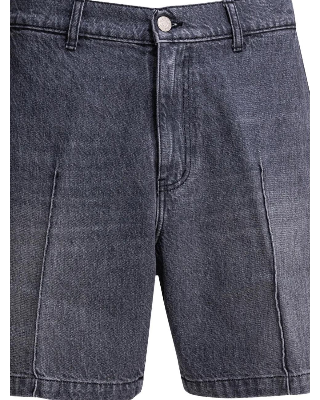 mfpen Blue Ceremony Stonewashed Shorts for men