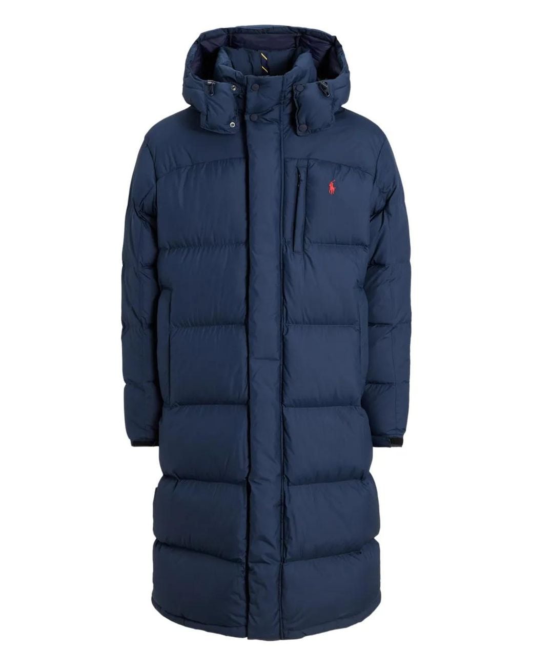 Polo Ralph Lauren Blue Hooded Insulated Bomber Coat for men