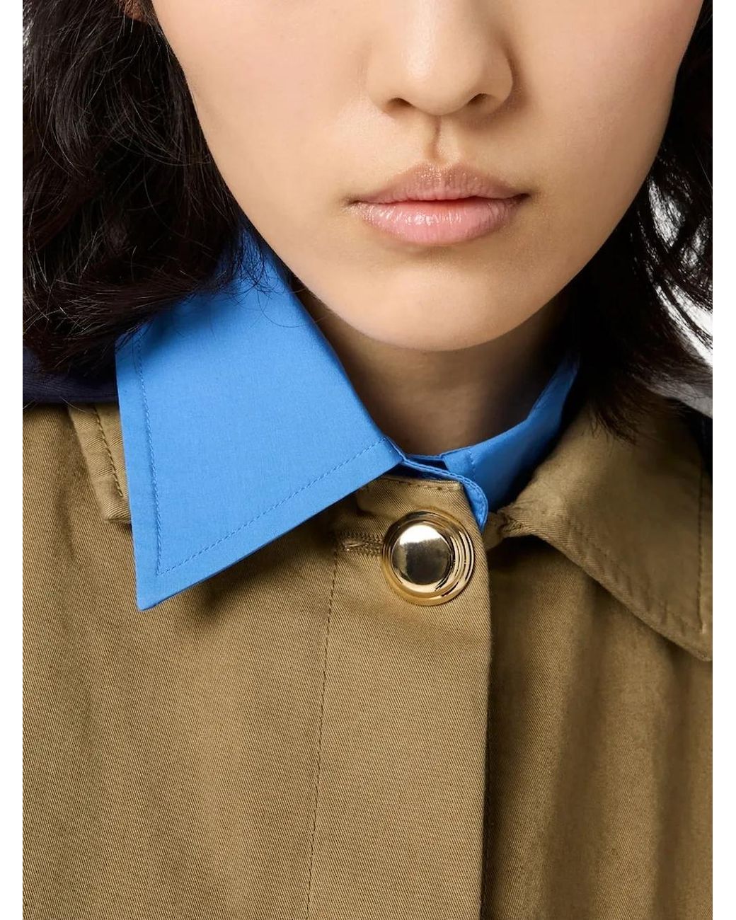 Miu Miu Natural Old Gabardine Single-Breasted Coat
