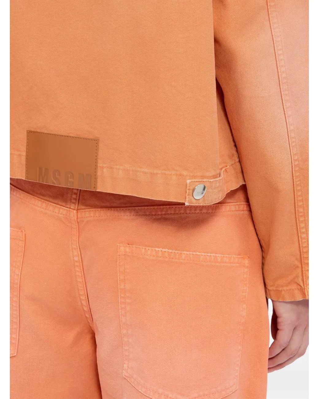 MSGM Orange Collared Denim Jacket