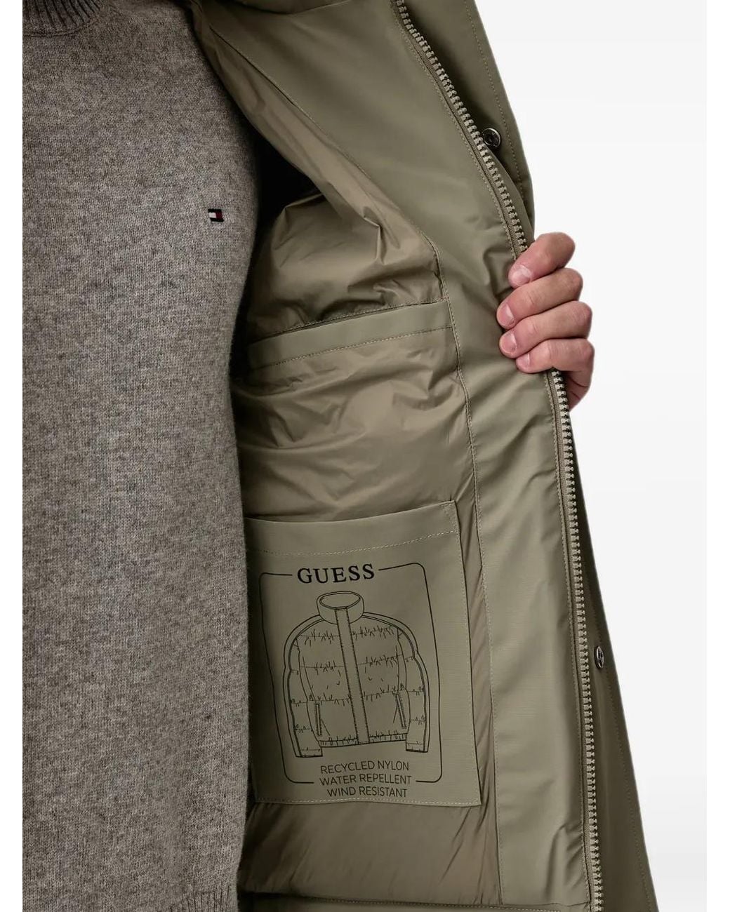 Guess Brown Puffer Jacket for men