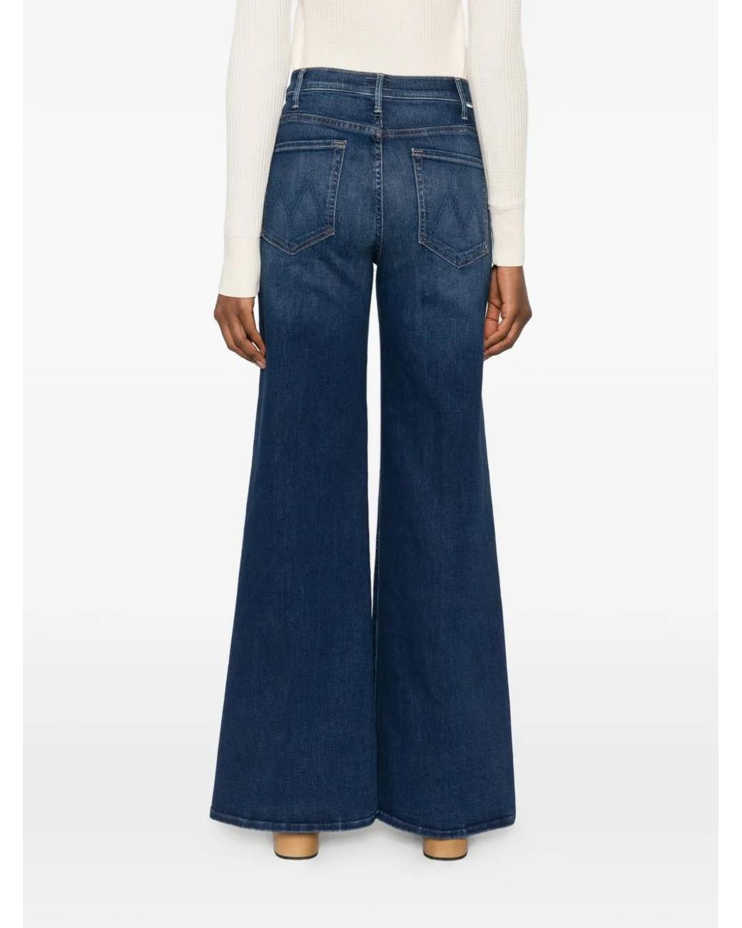 Mother Blue The Hustler Roller Sneak Denim Jeans