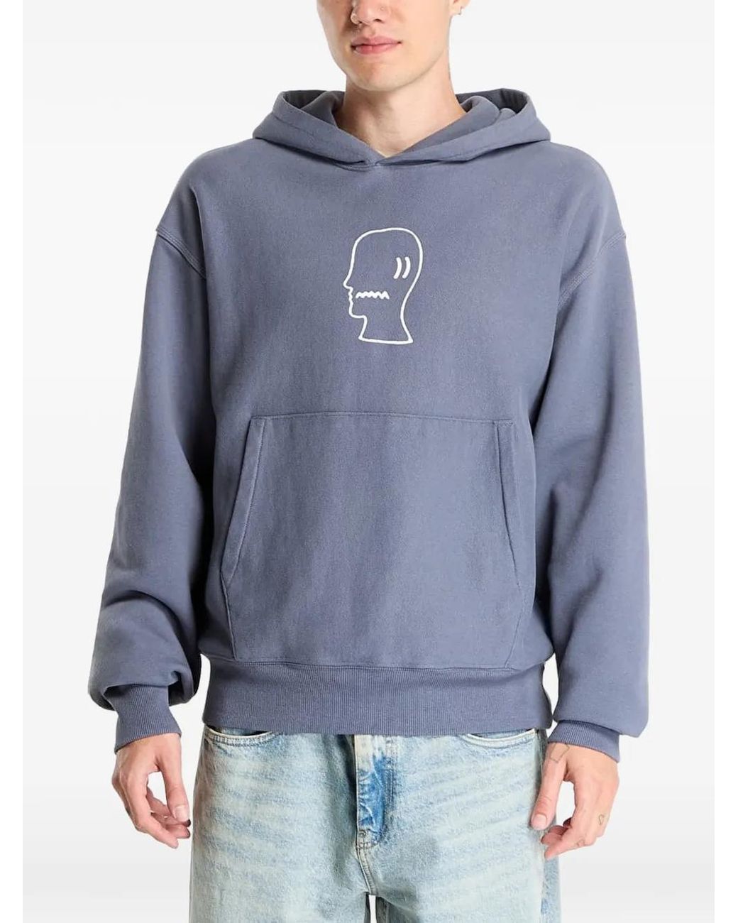 Brain Dead Blue Logo Hoodie for men