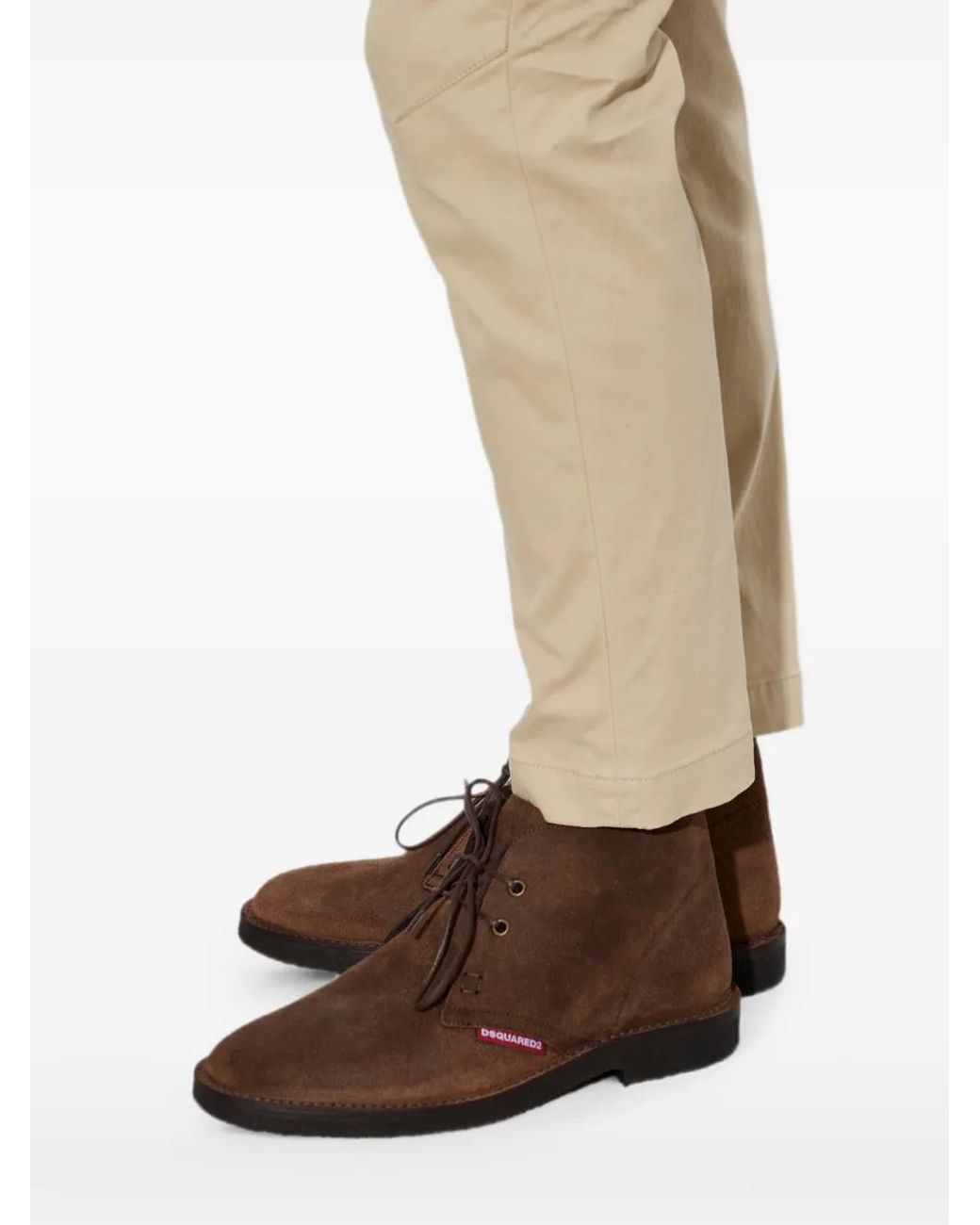 DSquared² Brown Suede Ankle Boots for men