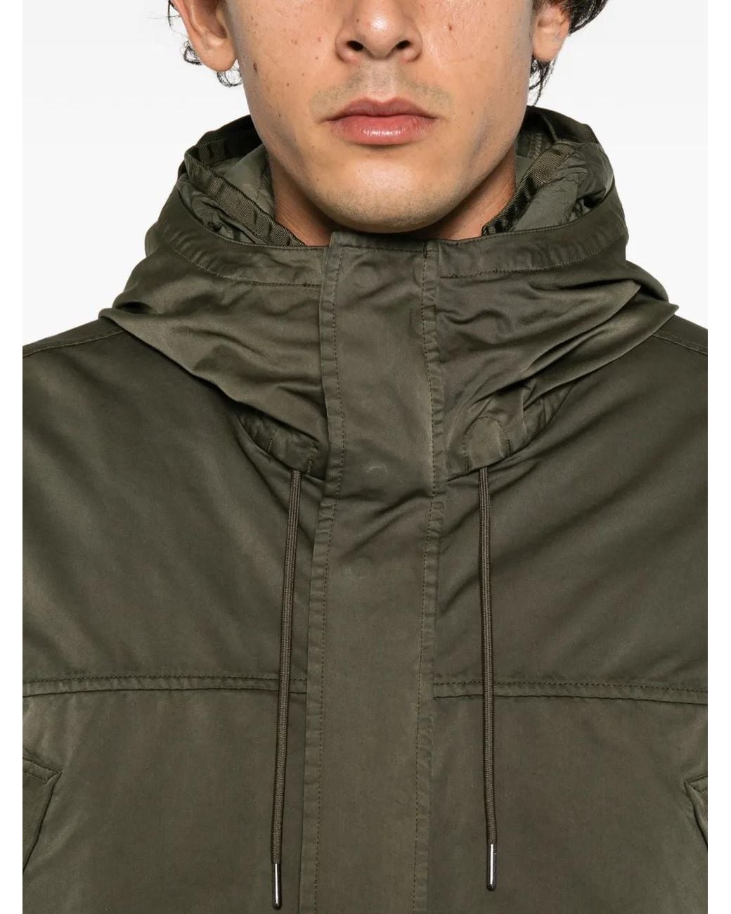 C P Company Brown Micro Kei Lens Hooded Parka for men