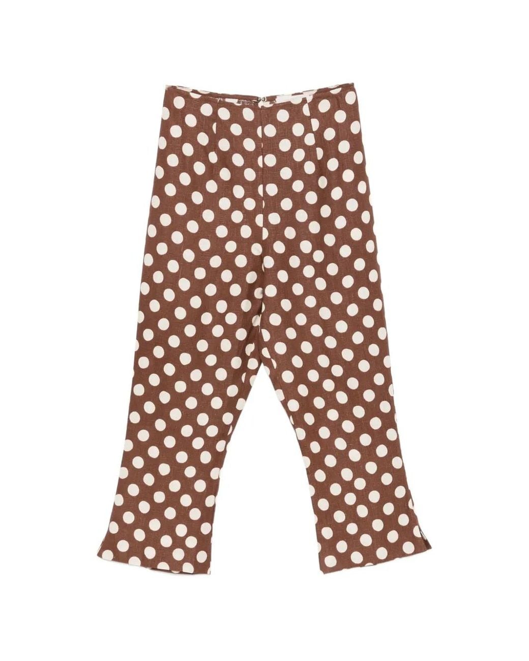 Faithfull The Brand White Valeria Polka-Dot Trousers
