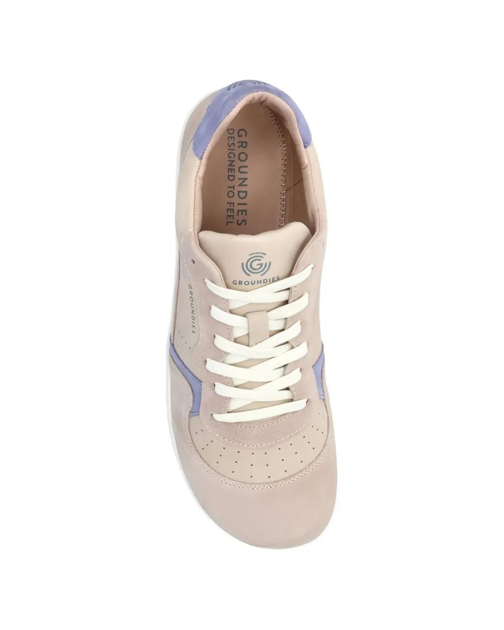 Groundies White Nova Go1 Panelled Perforated Sneakers