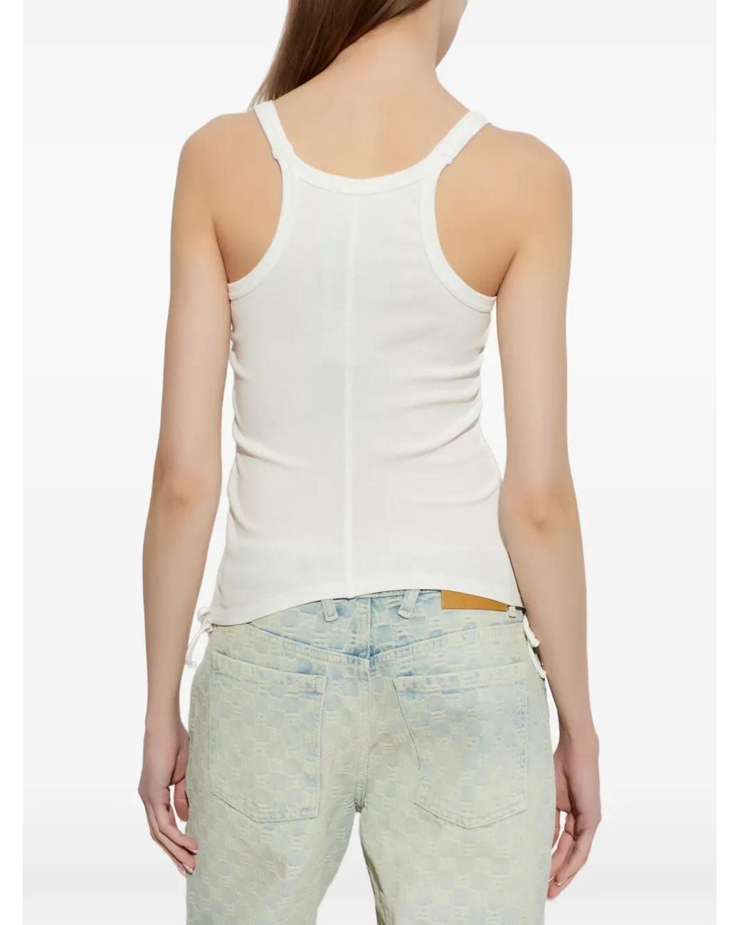 M I S B H V White Logo-Print Tank Top