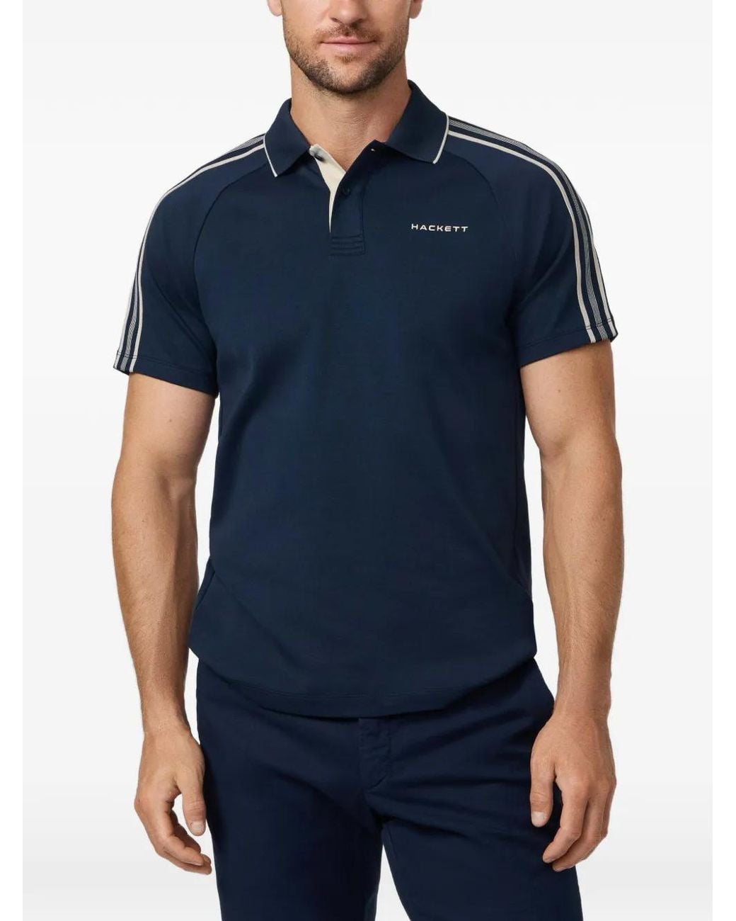 Polo Con Logo Bordado Hackett de hombre de color Blue