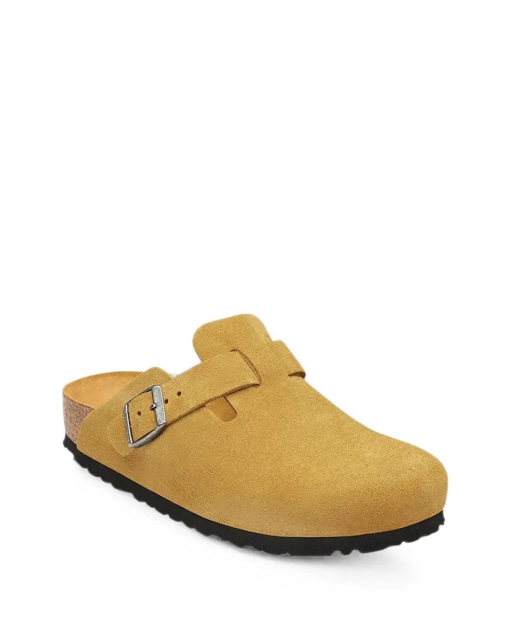 Birkenstock Brown Boston Buckle-Fastening Suede Mules