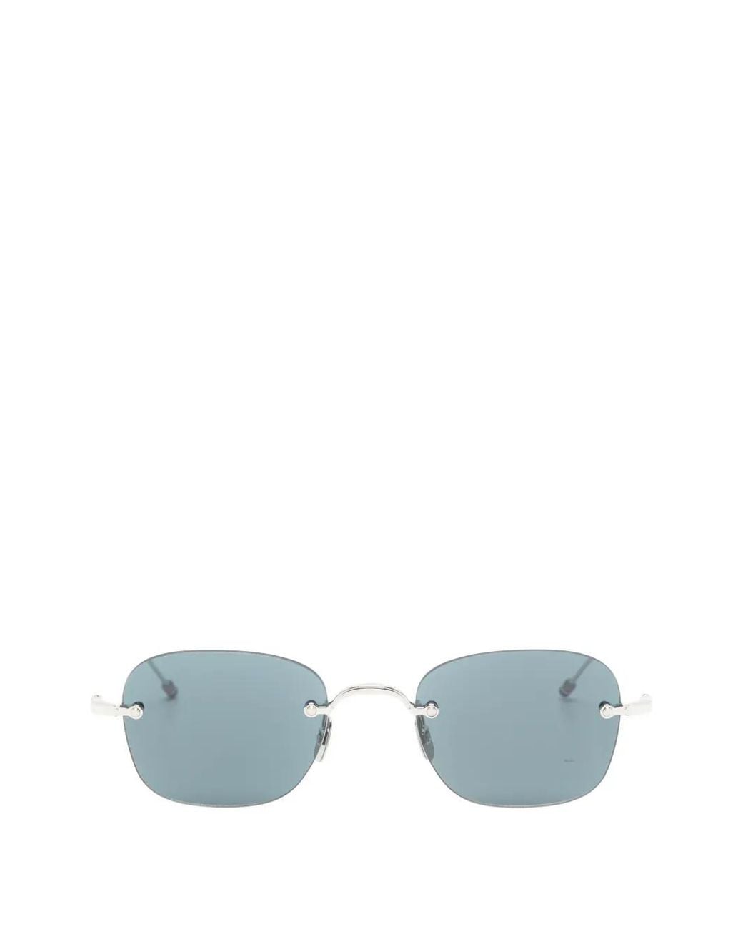 Thom Browne Blue Rimless Rectangle-Frame Sunglasses
