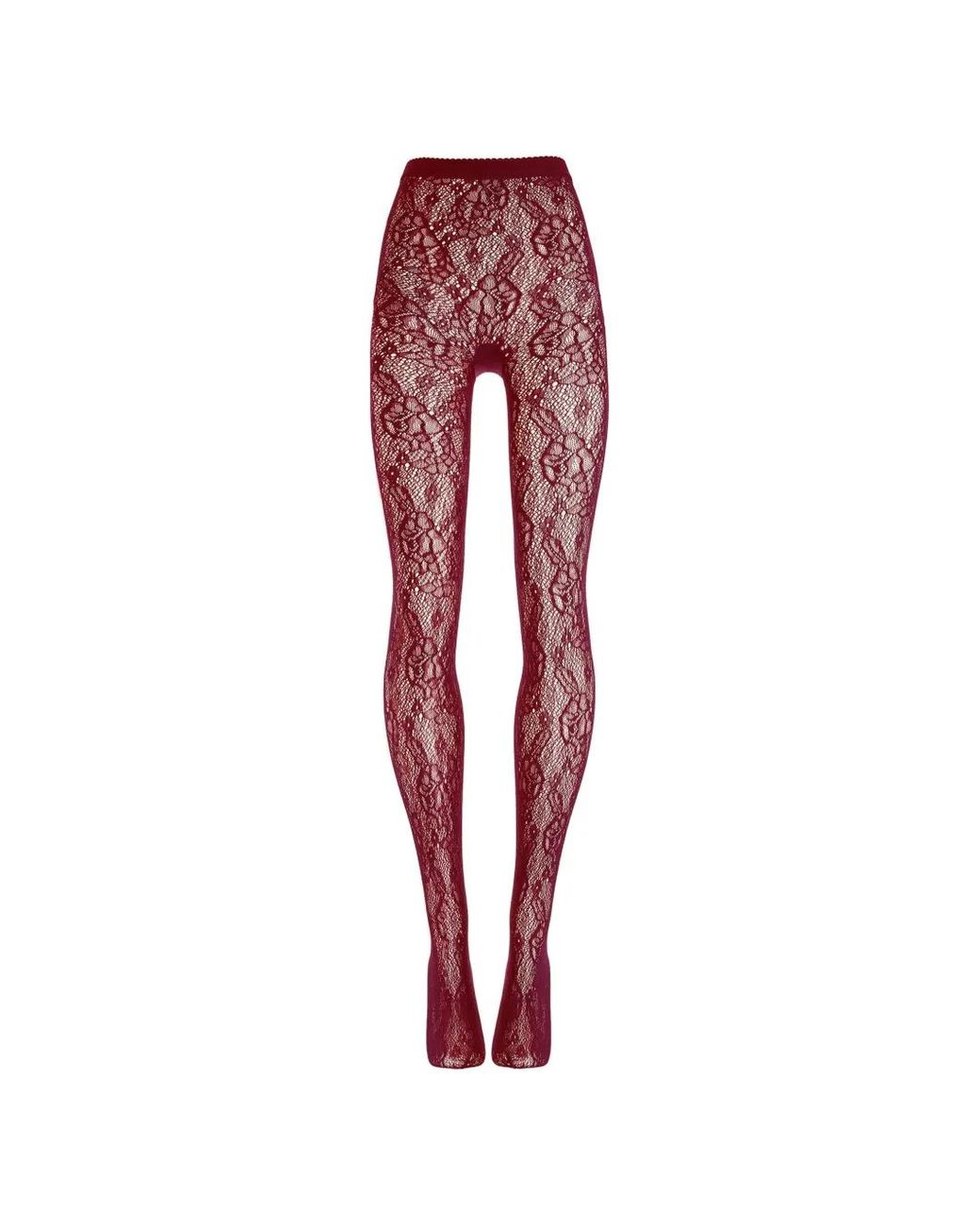 Wolford Red Infinite Rose Net Tights