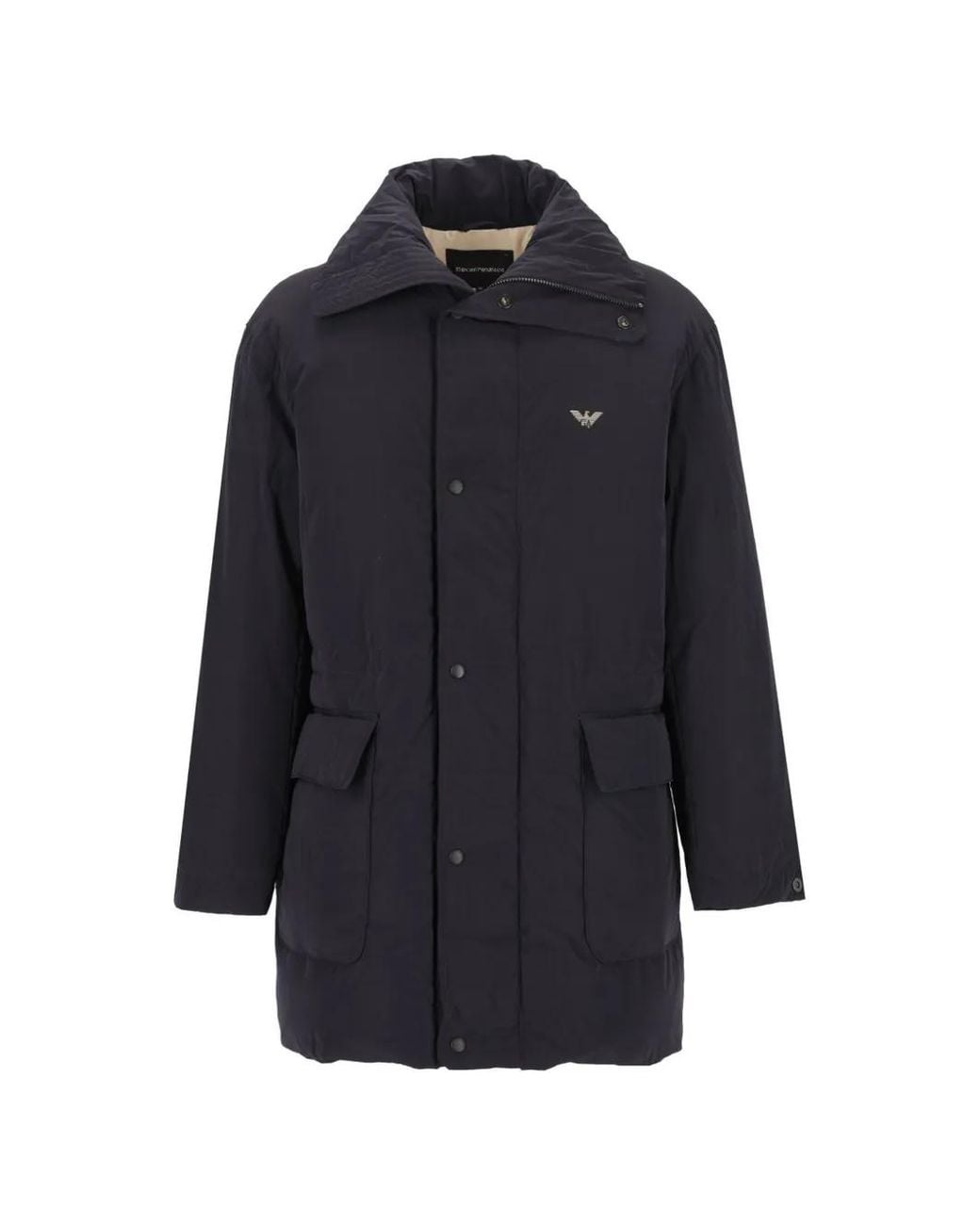 Emporio Armani Blue Logo-Detail Padded Jacket for men