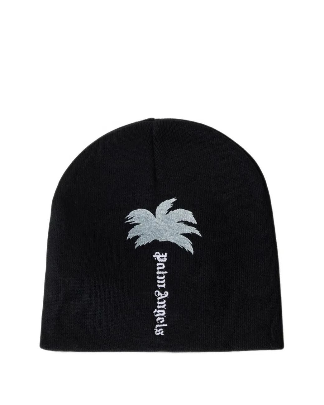 Palm Angels Black Palm Tree Beanie Hat for men