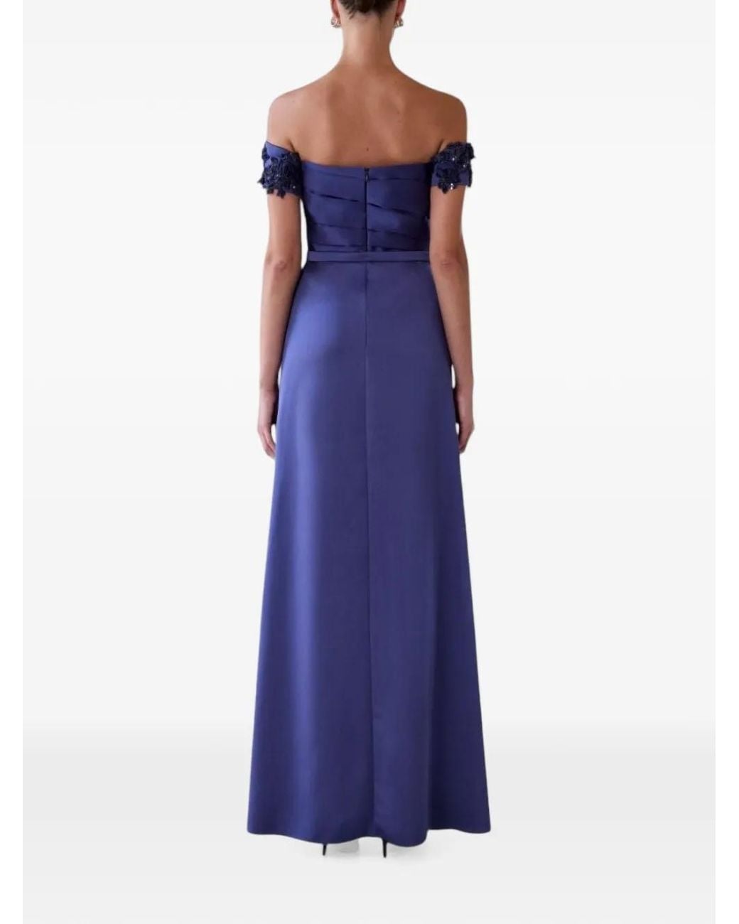 Charo Ruiz Blue Off-Shoulder Gown