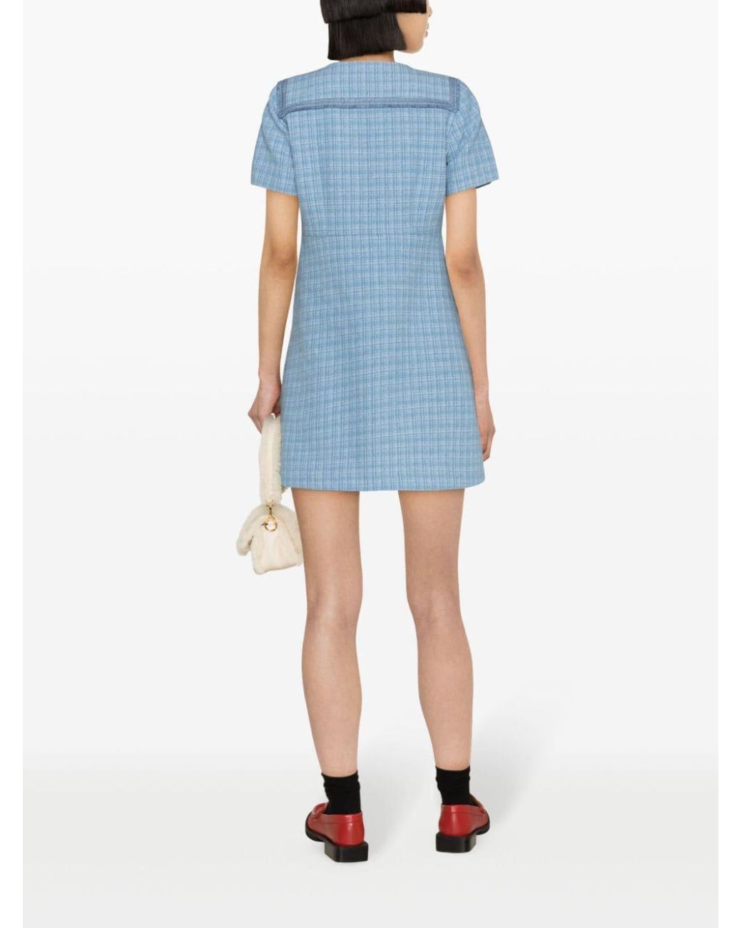 white christmas dresses SANDRO Seville double-breasted woven mini dress main image 1