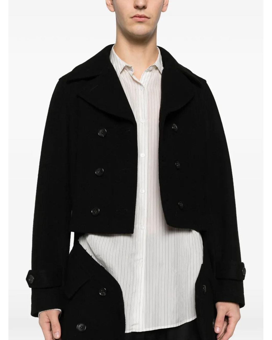 COMME DES GARÇON BLACK Black Double-Breasted Coat