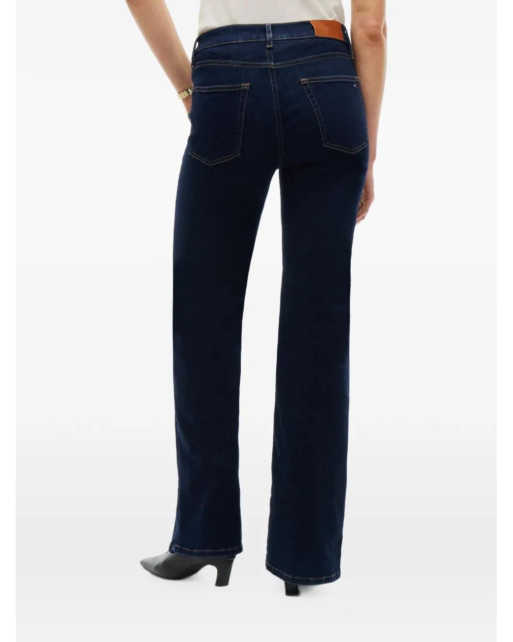 Tommy Hilfiger Blue High-Rise Flared Jeans