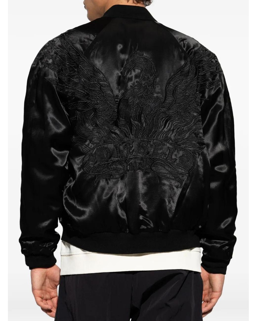 DIESEL Black J-Foulkes Embroidered Reversible Jacket for men