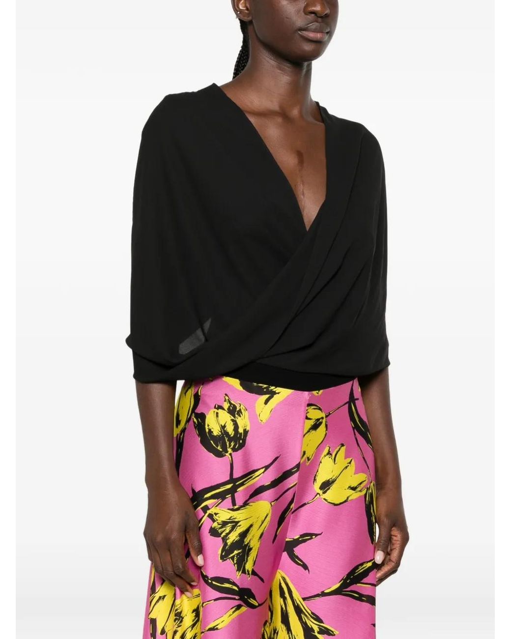 Hanita Black Draped Top