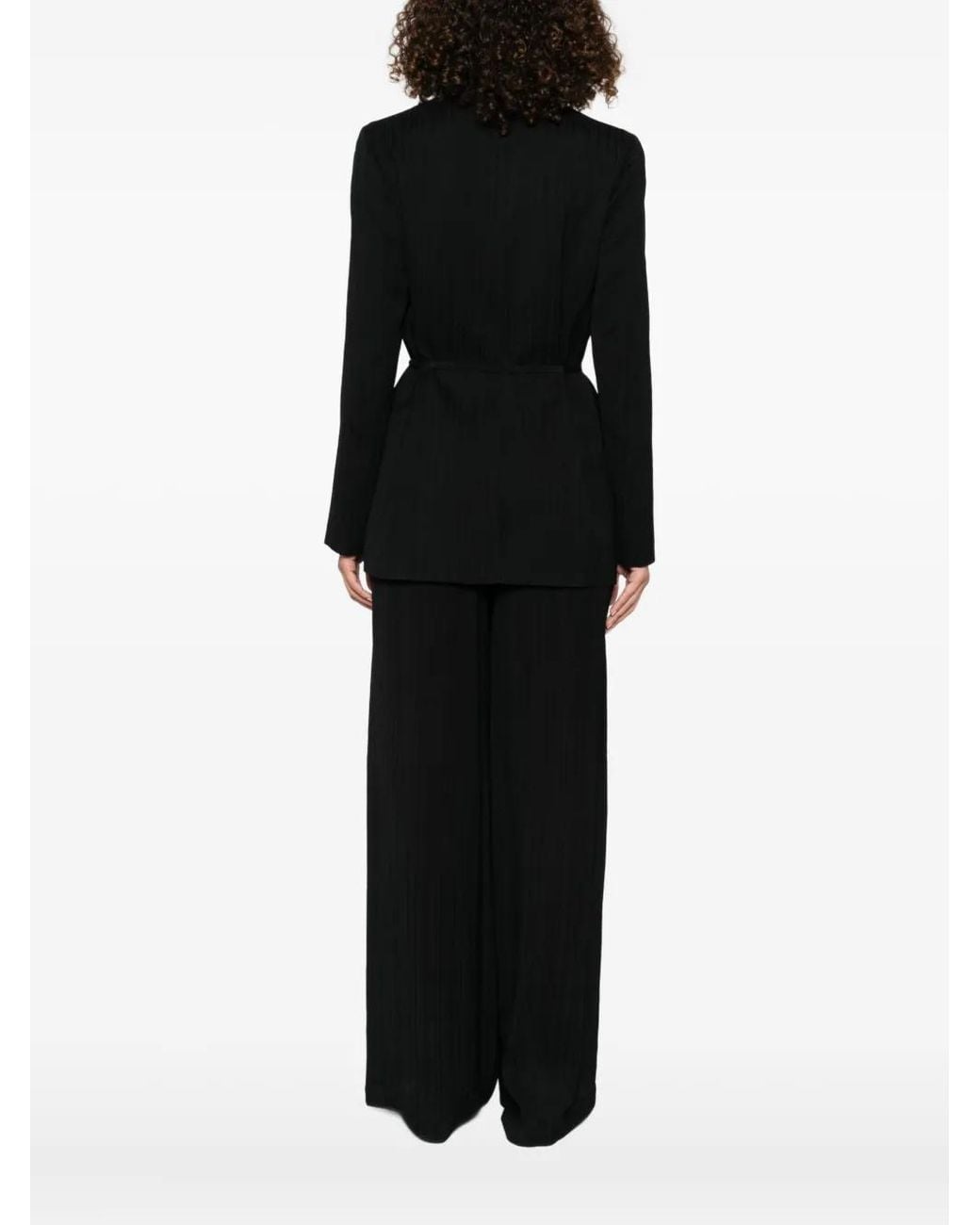 Joseph Black Tie-Waist Pinstripe Jacket