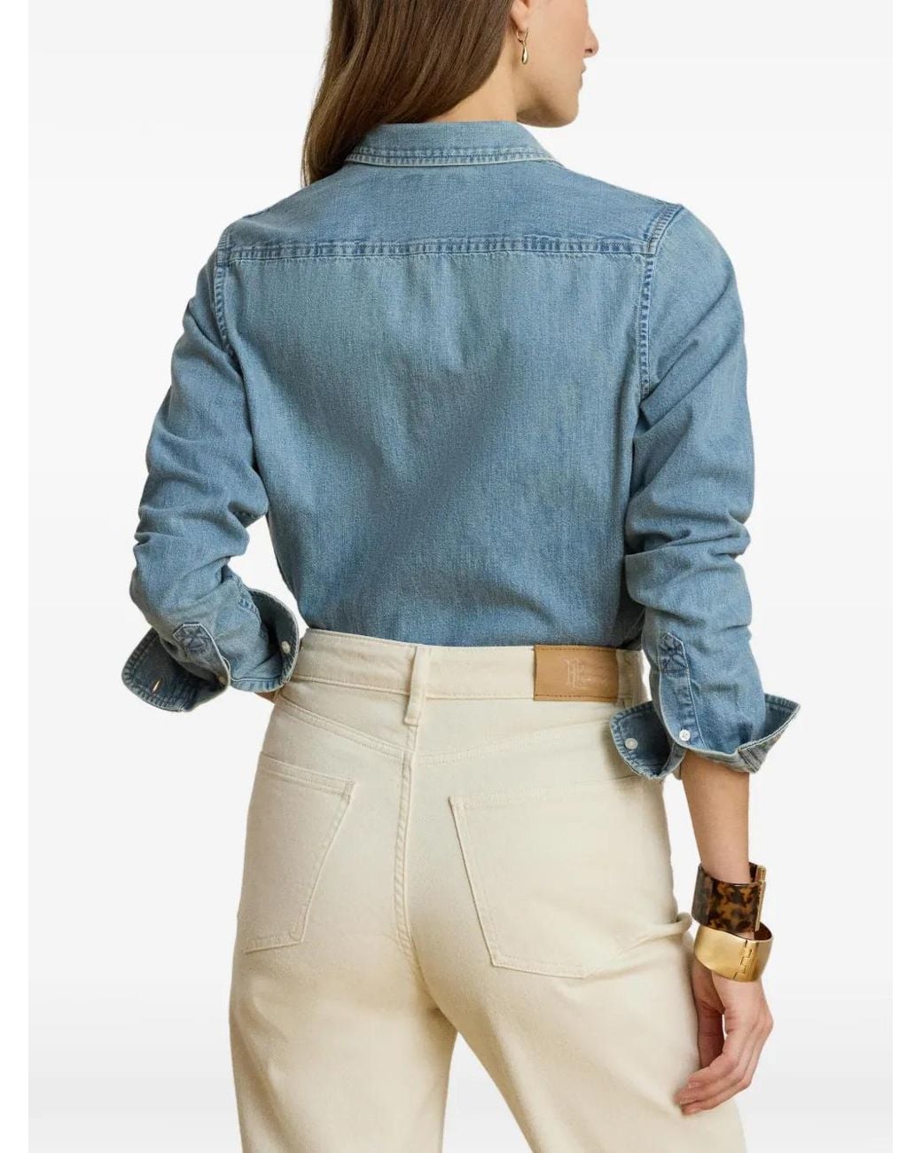 Ralph Lauren Blue 100% Cotton Denim Shirt For