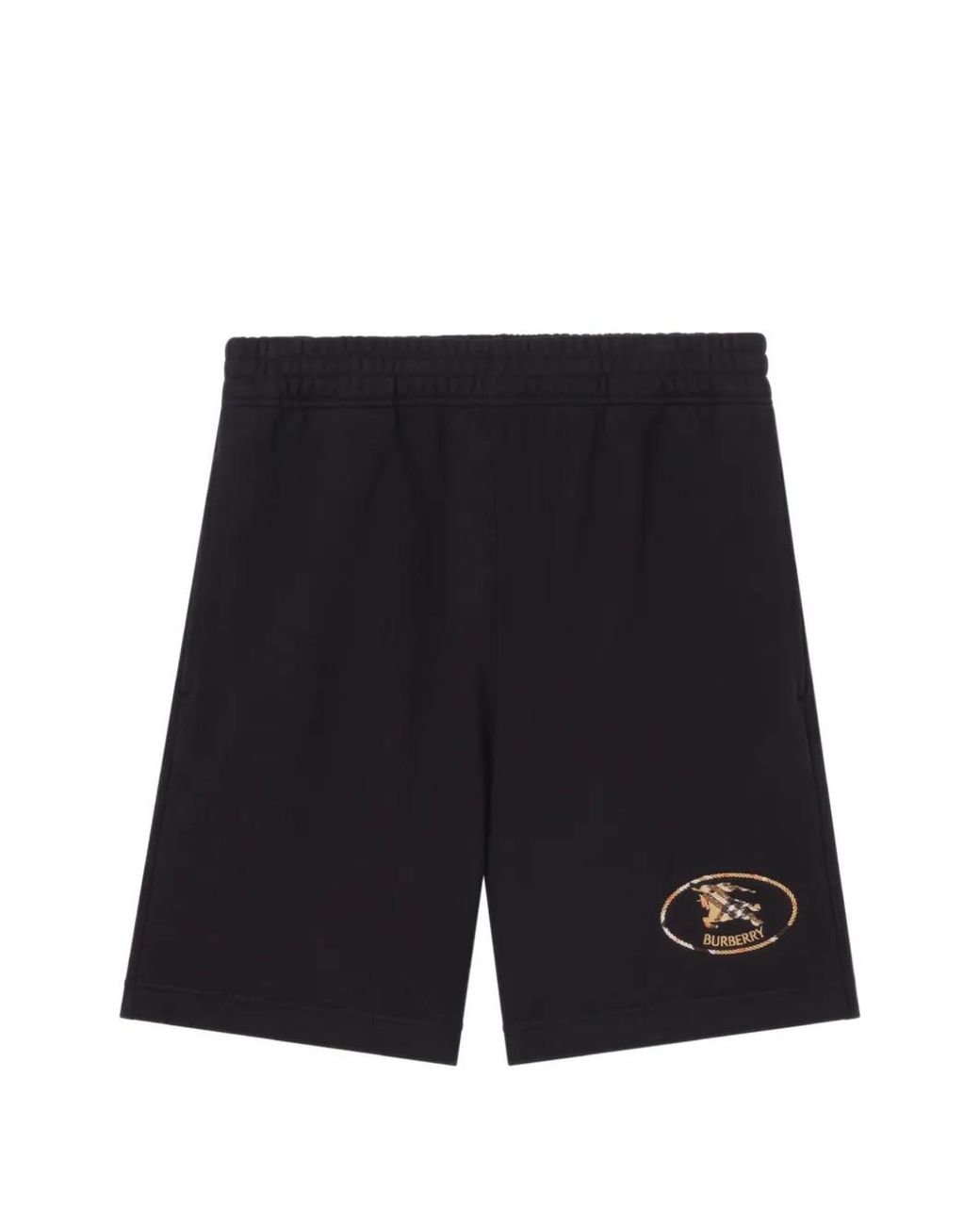 Burberry Black Check Knight Stamp Cotton Shorts for men
