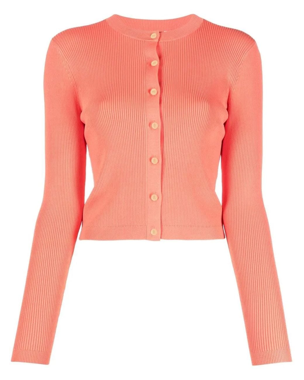 Ralph Lauren Pink Button-Up Rib-Knit Cardigan