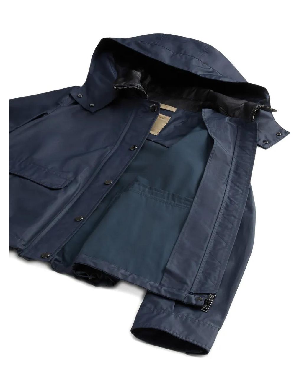 Woolrich Blue Dundee Superwax Removable-Hood Jacket